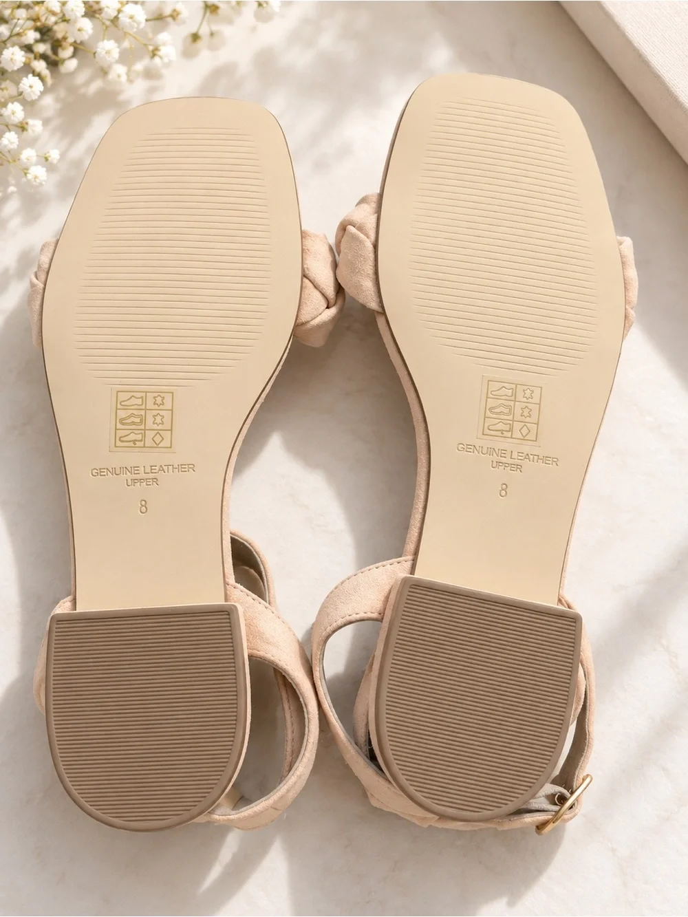 New real suede pink blush sandals